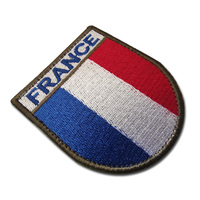 Écusson Brodé Drapeau National Français avec Bande Auto-Agrippante, Décoration Personnalisée pour Vêtements, Patch en Tissu à Coudre - Drapeaux Nationaux Européens