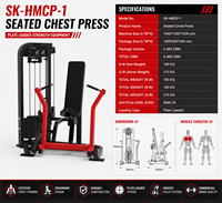 Machine de musculation professionnelle SK Commercial Seated Chest Press, équipement de musculation robuste pour les salles de sport professionnelles, les clubs et les centres de fitness.