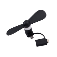 Mini ventilateur de refroidissement portable 2-en-1 pour téléphone, Type-C et Micro-USB, petit ventilateur de refroidissement pour iPhone/Android, cadeau promotionnel avec logo personnalisé