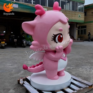 Scultura in Fibra di Vetro a Forma di Drago Rosa Carino, Ornamento per Check-in Virale nei Centri Commerciali, Installazione Decorativa con <span class=keywords><strong>Immagine</strong></span> IP Commerciale - Product Image 4