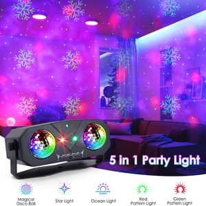 Proyektor lampu LED suasana RGB berdaya USB-C 5 dalam 1 20 pola dengan kendali jarak jauh diaktifkan suara efek lampu malam Laser - Product Image 5
