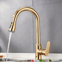 Robinet de cuisine avec bec flexible et bec col de cygne à arc élevé, mitigeur monocommande chaud/froid pour hôtels
