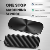 Services d'usinage CNC de dissipateurs thermiques métalliques de précision 200 mm, accessoires en profilé d'aluminium anodisé noir