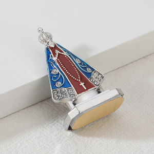 Statua della <span class=keywords><strong>Madonna</strong></span> di Aparecida Vintage con Orologio, Ornamento Artigianale Religioso in Metallo Intagliato per Altare Domestico - Product Image 5