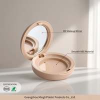 Mini-boîtier compact rond vide 4G avec miroir, style galet, en ABS, pour cosmétiques, étui à poudre de maquillage, emballage personnalisé
