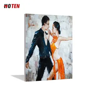 恋人たちが踊るスペインのフラメンコ女性ダンサー油絵リビングルーム装飾壁画現代抽象絵画