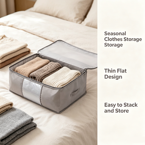 Gray Non-Woven Fabric <b>Storage</b> Box Large Capacity Organizer Bag for <b>Clothes</b> Quilts Bedding Home Use - Product Image 3