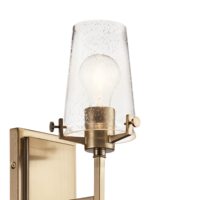 Applique murale 1 lumière champagne en verre transparent pour salle de bain, toilettes, couloir, entrée, maison, hôtel