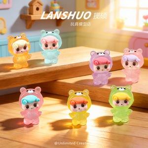Colgante de resina Lanshuo Q Baby Doll que brilla en la oscuridad, amuleto de dibujos animados para niños, regalo, accesorio de joyería DIY - Product Image 2