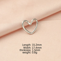 Coeur Bijoux Pendentif Diy Acier Inoxydable 18k Plaqué Or Charme Personnalisé Collier Pendentif Pour Collier Boucles D'oreilles Faire En Gros