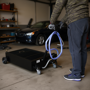 Pompe de vidange d'huile 25 gallons, profil bas, équipement automobile pratique avec tuyau et roues pour usage en garage - Product Image 2