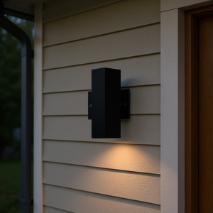 Applique murale extérieure moderne résistante aux intempéries en aluminium noir de 12 pouces avec éclairage LED pour porche, garage, montage extérieur - Product Image 2