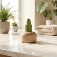 Bouchon torsadé en bambou naturel écologique 20/410 24/410 avec bec verseur pour flacon de bouteille à presser pour huile capillaire et cosmétiques naturels