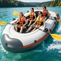Bateau pneumatique robuste en PVC pour 2/3/4 personnes, radeau portable, kayak pour la pêche, le lac, la rivière, l'aventure aquatique en plein air