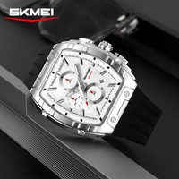 Skmei 2363 Silikon Metal Büyük Boy Erkek İş Kuvars Analog Japon Mekanizmalı Saat