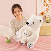 Juguete de Peluche de Oso Polar para Madre e Hijo, Redondo, Bonito y Regordete, Muñeco de Peluche Encantador, Juguete para Niños
