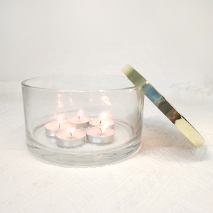 <span class=keywords><strong>3</strong></span> botes de vidrio transparente para velas, contenedor de vela con tapa de madera y Metal - Product Image 2