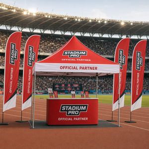 Equipo Promocional Personalizado para Eventos de Marketing al Aire Libre con Carpa Publicitaria, Bandera y Cubierta para Mesa - Product Image 1