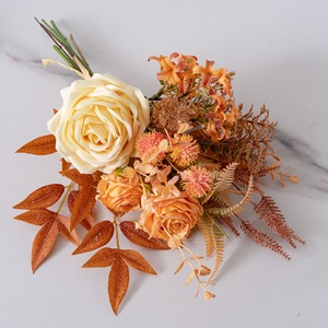 Bouquet de fleurs artificielles CallaFloral en tissu tissé plastique, rose, décoration de mariage CF02119 - Product Image 3