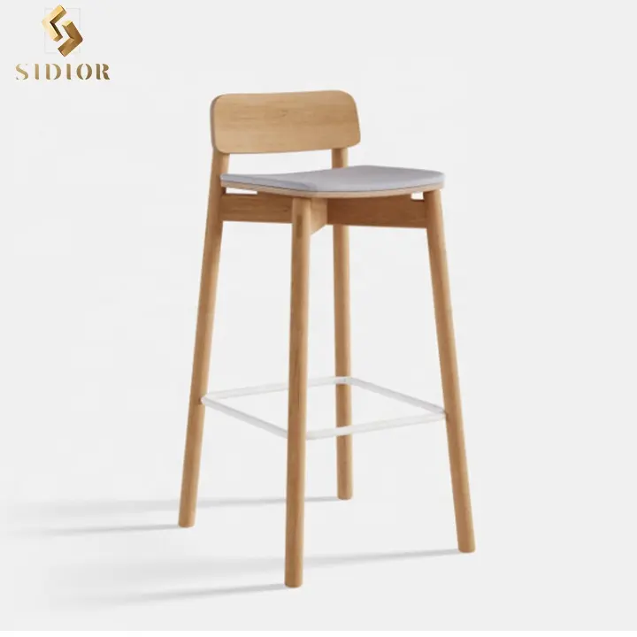 Modern Ash Oak Wooden Bar Stool Cadeira De Madeira Mesa Alta E Bar Stools Bar Stool Cadeira Alta Barstool Para Cozinha