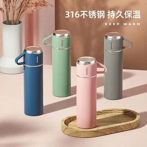 500ml/16.9oz Stainless Steel Thermo Vacuum Insulated Water <b>Flask</b> Silicone Cup for Coffee <b>Hot</b> and Cold <b>Drinks</b> - Product Image 6