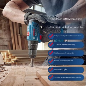 Perceuse électrique au lithium <span class=keywords><strong>GSB</strong></span> 183-LI/<span class=keywords><strong>GSB</strong></span> 185-LI avec moteur sans balais et système sans clé, fabriquée en Chine - Product Image 1