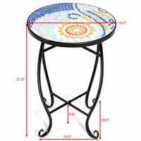 Jardin Extérieur Intérieur Accent Métal Mosaïque Table Plante Stand Scheme Jardin Acier Océan