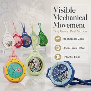 Montre en biocéramique en gros d'usine, avec 8 coloris rafraîchissants, mouvement mécanique, les engrenages tournent. - Product Image 2