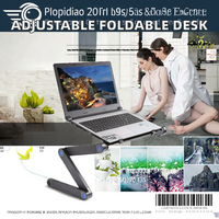 Table de bureau portable pliable en métal réglable en hauteur pour ordinateur portable, support pour canapé, lit, sol, extérieur