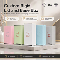 Boîte cadeau en carton gaufré haut de gamme personnalisée, avec logo estampé à chaud, vernis UV sélectif, couvercle rigide et base, boîte en deux parties, recyclée