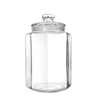 Kitchen Factory Hot Sale Kitchen Household 2l 3l Transparent Octagonal Bottle Glass Storage Jar