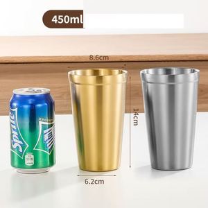 Vaso Térmico Reutilizable de Doble Capa de Acero Inoxidable de 175 ml, 260 ml, 300 ml, 350 ml, 450 ml, para Leche, Café, Cerveza, Té, Agua, para Camping - Product Image 6