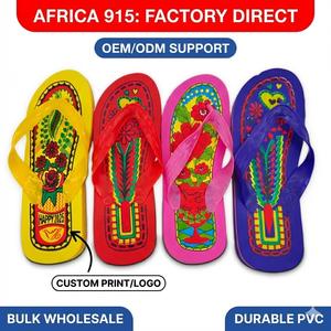 Chanclas de PVC para mujer OEM con logo personalizado, venta al por mayor, antideslizantes, sandalias de playa de verano 2025, modelo Africa 915 - Product Image 1