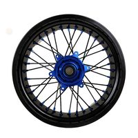 Juego de Ruedas Supermoto de Aluminio CNC de 17 Pulgadas con Bujes Azules para Yamaha YZ YZF Fantic XE 2003-2008, Piezas para Motocicletas Todoterreno