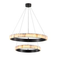 Lámpara Colgante LED Translúcida de Latón Macizo, Minimalista, Circular, Multicapa, Altura Ajustable, para Sala de Estar