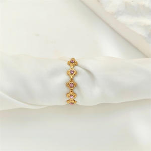 แหวนเพชรรูปดอกไม้แบบเปิดทำจากสแตนเลสแหวนดีไซน์เฉพาะกลุ่มทันสมัยเครื่องประดับแหวนเข้าชุดได้ทั้งหมด - Product Image 4