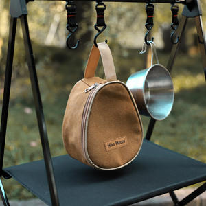 Bolsa de Almacenamiento de Lona para Senderismo, Color Caqui, Bolsa para Cubiertos de Camping, Ecológica - Product Image 1