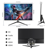 Écran de PC de bureau incurvé de 27 pouces 1500R, 2K HDR 240Hz 1ms IPS 100% SRGB, moniteur de jeu sans bordure avec support réglable en hauteur