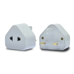 EU US To UK Plug Adapter Built-in Fuse 5A Type-A Flat 2 Pins Euro Round Pins Power Converter For Shaver Electric Toothbrush Lamp