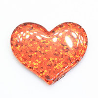 Cabochon in Resina a Forma di Cuore con Glitter Kawaii per Artigianato Fai-da-Te, Scrapbooking e Accessori per Capelli