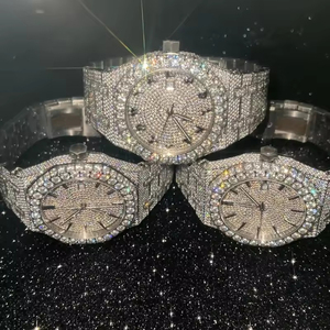 Montres automatiques mécaniques de luxe pour hommes et femmes, de qualité supérieure, avec moissanite VVS couleur D, style Hip Hop, entièrement serties de pierres - Product Image 1