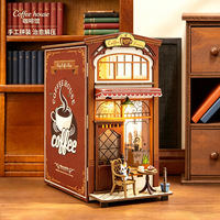 Maison de poupée en bois DIY, miniatures faites à la main, puzzle 3D en bois, modèle de maison miniature pour jouets de puzzle avec lumières LED