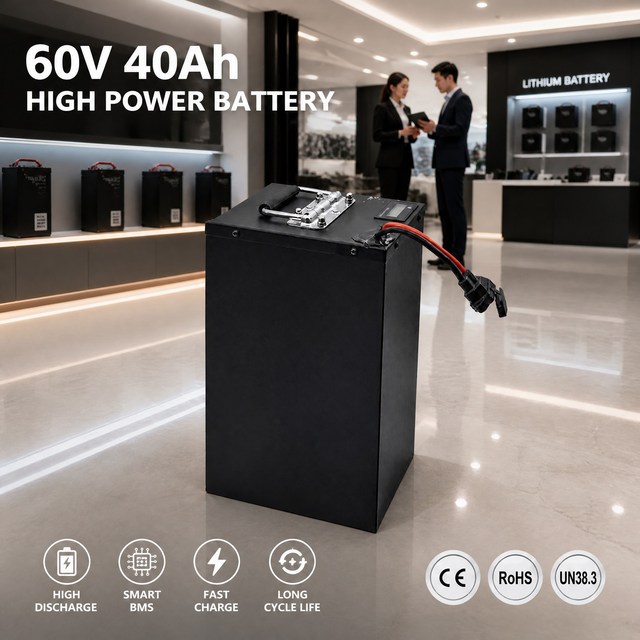 60V 40Ah High Performance Power Lithium Battery Pack With BMS for Motorcycle E Bike Replacement Battery