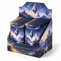 Boîte de présentation personnalisée pour booster pack, emballage en papier imprimé pour cartes à collectionner TCG, jeux de cartes, présentoirs de comptoir pour la vente au détail