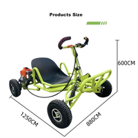 Kart à pédales à essence 90CC tout-terrain UTV, moto de plage pour le drift, avec moteur deux temps, vitesse de 35 km/h pour les aventures en plein air, roues de 6 pouces