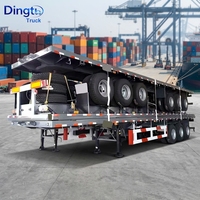 Vente en gros usine – Semi-remorques à plateau plat empilables de marque Dingtu avec raccords en acier standard pour conteneurs transfrontaliers et matières premières en vrac