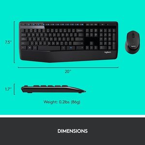 <span class=keywords><strong>Clavier</strong></span> <span class=keywords><strong>et</strong></span> <span class=keywords><strong>souris</strong></span> sans fil <span class=keywords><strong>Logitech</strong></span> MK345, taille standard, avec un récepteur sans fil 2,4 G, couleur noire - Product Image 2