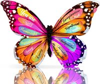 Plaque rectangulaire en acrylique papillon, impression UV, souvenir en cristal, logo personnalisé, ornement floral moderne, cadeau pour la fête des mères, mariage