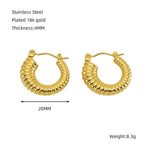 Pendientes Colgantes Geométricos <span class=keywords><strong>C</strong></span> de Acero Inoxidable Chapado en Oro de 18k, Estilo Francés, Joyerí<span class=keywords><strong>a</strong></span> de <span class=keywords><strong>Moda</strong></span>, Pendientes de Aro para Mujer - Product Image 4