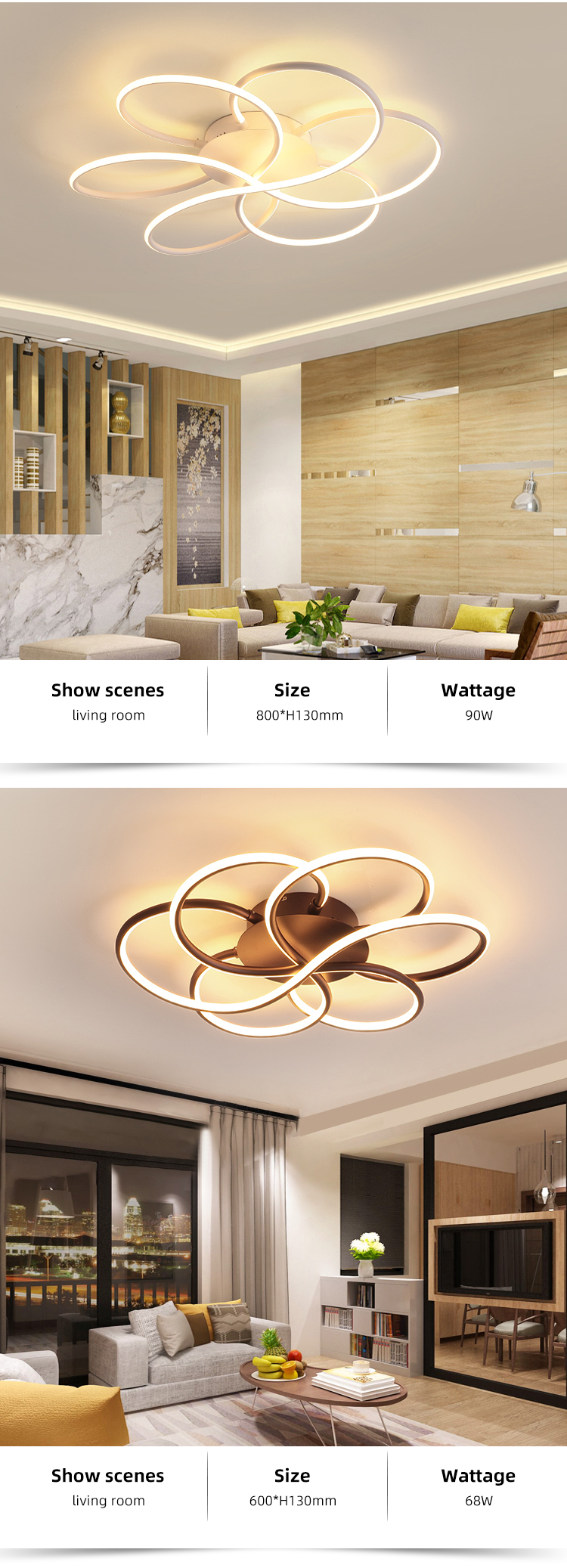 Fashion European Black White Dining Room Ceiling Flush Mount Bedroom Modern Led Ceilign Lamp